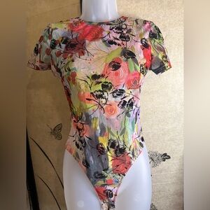 Fashion Nova Floral Multicolor Bodysuit